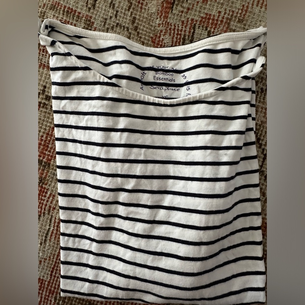 Seraphine maternity and nursing strip boatneck top